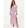 imageANRABESS Womens 12 Sleeve Beach Wedding Guest Maxi Dresses 2026 Summer Wrap V Neck Boho Floral Flowy Slit Long DressesFloral Purple