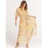 imageANRABESS Womens 12 Sleeve Beach Wedding Guest Maxi Dresses 2026 Summer Wrap V Neck Boho Floral Flowy Slit Long DressesFloral Yellow Pink