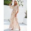 imageANRABESS Womens 12 Sleeve Beach Wedding Guest Maxi Dresses 2026 Summer Wrap V Neck Boho Floral Flowy Slit Long DressesFloral Yellow White