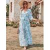 imageANRABESS Womens 12 Sleeve Beach Wedding Guest Maxi Dresses 2026 Summer Wrap V Neck Boho Floral Flowy Slit Long DressesGreen Leaf Print