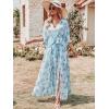 imageANRABESS Womens 12 Sleeve Beach Wedding Guest Maxi Dresses 2026 Summer Wrap V Neck Boho Floral Flowy Slit Long DressesGreen Leaf Print
