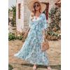 imageANRABESS Womens 12 Sleeve Beach Wedding Guest Maxi Dresses 2026 Summer Wrap V Neck Boho Floral Flowy Slit Long DressesGreen Leaf Print