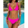 imageANRABESS Womens 2 Piece Swimsuit Bikini Sets Double Shoulder Straps Floral Cute Triangle Bathing Suit Summer Beach SwimwearHot Pink