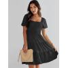 imageANRABESS Womens 2026 Summer Casual Dress Square Neck Puff Sleeve Boho Beach Vacation Short DressBlack