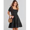 imageANRABESS Womens 2026 Summer Casual Dress Square Neck Puff Sleeve Boho Beach Vacation Short DressBlack