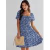 imageANRABESS Womens 2026 Summer Casual Dress Square Neck Puff Sleeve Boho Beach Vacation Short DressBlue Floral