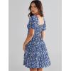 imageANRABESS Womens 2026 Summer Casual Dress Square Neck Puff Sleeve Boho Beach Vacation Short DressBlue Floral