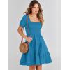imageANRABESS Womens 2026 Summer Casual Dress Square Neck Puff Sleeve Boho Beach Vacation Short DressDeep Sky Blue