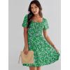 imageANRABESS Womens 2026 Summer Casual Dress Square Neck Puff Sleeve Boho Beach Vacation Short DressGreen Floral