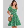 imageANRABESS Womens 2026 Summer Casual Dress Square Neck Puff Sleeve Boho Beach Vacation Short DressGreen Floral