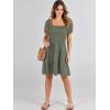 imageANRABESS Womens 2026 Summer Casual Dress Square Neck Puff Sleeve Boho Beach Vacation Short DressOlive Green