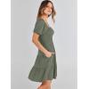 imageANRABESS Womens 2026 Summer Casual Dress Square Neck Puff Sleeve Boho Beach Vacation Short DressOlive Green