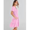 imageANRABESS Womens 2026 Summer Casual Dress Square Neck Puff Sleeve Boho Beach Vacation Short DressPink