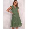imageANRABESS Womens 2026 Summer Midi Dress Hollow Out Eyelet Ruffle Sleeve V Neck Casual Flowy Tiered Beach Vacation SundressArmy Green
