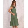 imageANRABESS Womens 2026 Summer Midi Dress Hollow Out Eyelet Ruffle Sleeve V Neck Casual Flowy Tiered Beach Vacation SundressArmy Green