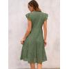 imageANRABESS Womens 2026 Summer Midi Dress Hollow Out Eyelet Ruffle Sleeve V Neck Casual Flowy Tiered Beach Vacation SundressArmy Green