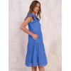 imageANRABESS Womens 2026 Summer Midi Dress Hollow Out Eyelet Ruffle Sleeve V Neck Casual Flowy Tiered Beach Vacation SundressBlue
