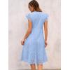 imageANRABESS Womens 2026 Summer Midi Dress Hollow Out Eyelet Ruffle Sleeve V Neck Casual Flowy Tiered Beach Vacation SundressLight Blue