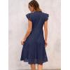 imageANRABESS Womens 2026 Summer Midi Dress Hollow Out Eyelet Ruffle Sleeve V Neck Casual Flowy Tiered Beach Vacation SundressNavy Blue