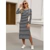 imageANRABESS Womens 34 Sleeve Striped Slit Midi T Shirt Dresses 2026 Summer Casual Beach Vacation Clothes Spring Travel SundressBlack White Stripe