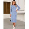 imageANRABESS Womens 34 Sleeve Striped Slit Midi T Shirt Dresses 2026 Summer Casual Beach Vacation Clothes Spring Travel SundressFloral Blue