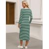 imageANRABESS Womens 34 Sleeve Striped Slit Midi T Shirt Dresses 2026 Summer Casual Beach Vacation Clothes Spring Travel SundressGreen White Stripe