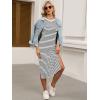 imageANRABESS Womens 34 Sleeve Striped Slit Midi T Shirt Dresses 2026 Summer Casual Beach Vacation Clothes Spring Travel SundressWhite Black Stripe