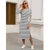 imageANRABESS Womens 34 Sleeve Striped Slit Midi T Shirt Dresses 2026 Summer Casual Beach Vacation Clothes Spring Travel SundressWhite Black Stripe
