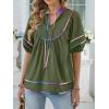 imageANRABESS Womens Babydoll Tops 2026 Summer V Neck Boho Blouse Short Lantern Sleeve Dressy Casual Shirts Flowy Peplum T ShirtArmy Green