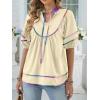 imageANRABESS Womens Babydoll Tops 2026 Summer V Neck Boho Blouse Short Lantern Sleeve Dressy Casual Shirts Flowy Peplum T ShirtBeige