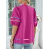 imageANRABESS Womens Babydoll Tops 2026 Summer V Neck Boho Blouse Short Lantern Sleeve Dressy Casual Shirts Flowy Peplum T ShirtHot Pink