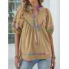 imageANRABESS Womens Babydoll Tops 2026 Summer V Neck Boho Blouse Short Lantern Sleeve Dressy Casual Shirts Flowy Peplum T ShirtKhaki