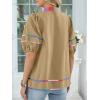 imageANRABESS Womens Babydoll Tops 2026 Summer V Neck Boho Blouse Short Lantern Sleeve Dressy Casual Shirts Flowy Peplum T ShirtKhaki