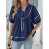 imageANRABESS Womens Babydoll Tops 2026 Summer V Neck Boho Blouse Short Lantern Sleeve Dressy Casual Shirts Flowy Peplum T ShirtNavy Blue