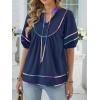 imageANRABESS Womens Babydoll Tops 2026 Summer V Neck Boho Blouse Short Lantern Sleeve Dressy Casual Shirts Flowy Peplum T ShirtNavy Blue