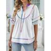 imageANRABESS Womens Babydoll Tops 2026 Summer V Neck Boho Blouse Short Lantern Sleeve Dressy Casual Shirts Flowy Peplum T ShirtWhite