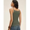 imageANRABESS Womens Camis Spaghetti Straps Tank Tops High Square Neck Sleeveless Racerback Camisole Shirts Summer Basic TeeArmy Green