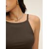 imageANRABESS Womens Camis Spaghetti Straps Tank Tops High Square Neck Sleeveless Racerback Camisole Shirts Summer Basic TeeCoffee
