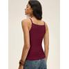 imageANRABESS Womens Camis Spaghetti Straps Tank Tops High Square Neck Sleeveless Racerback Camisole Shirts Summer Basic TeeDeep Red