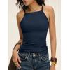 imageANRABESS Womens Camis Spaghetti Straps Tank Tops High Square Neck Sleeveless Racerback Camisole Shirts Summer Basic TeeNavy Blue