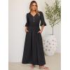imageANRABESS Womens Maxi Dress 2026 Summer Boho Ruffle Sleeve V Neck A Line Elastic Waist Flowy Wedding Guest Party Long DressesBlack