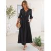 imageANRABESS Womens Maxi Dress 2026 Summer Boho Ruffle Sleeve V Neck A Line Elastic Waist Flowy Wedding Guest Party Long DressesBlack