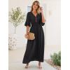 imageANRABESS Womens Maxi Dress 2026 Summer Boho Ruffle Sleeve V Neck A Line Elastic Waist Flowy Wedding Guest Party Long DressesBlack