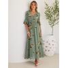 imageANRABESS Womens Maxi Dress 2026 Summer Boho Ruffle Sleeve V Neck A Line Elastic Waist Flowy Wedding Guest Party Long DressesFloral Green