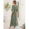 imageANRABESS Womens Maxi Dress 2026 Summer Boho Ruffle Sleeve V Neck A Line Elastic Waist Flowy Wedding Guest Party Long DressesFloral Green