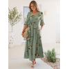 imageANRABESS Womens Maxi Dress 2026 Summer Boho Ruffle Sleeve V Neck A Line Elastic Waist Flowy Wedding Guest Party Long DressesFloral Green