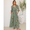 imageANRABESS Womens Maxi Dress 2026 Summer Boho Ruffle Sleeve V Neck A Line Elastic Waist Flowy Wedding Guest Party Long DressesFloral Green