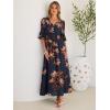 imageANRABESS Womens Maxi Dress 2026 Summer Boho Ruffle Sleeve V Neck A Line Elastic Waist Flowy Wedding Guest Party Long DressesFloral Navy Brown