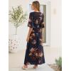imageANRABESS Womens Maxi Dress 2026 Summer Boho Ruffle Sleeve V Neck A Line Elastic Waist Flowy Wedding Guest Party Long DressesFloral Navy Brown