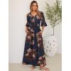 imageANRABESS Womens Maxi Dress 2026 Summer Boho Ruffle Sleeve V Neck A Line Elastic Waist Flowy Wedding Guest Party Long DressesFloral Navy Brown